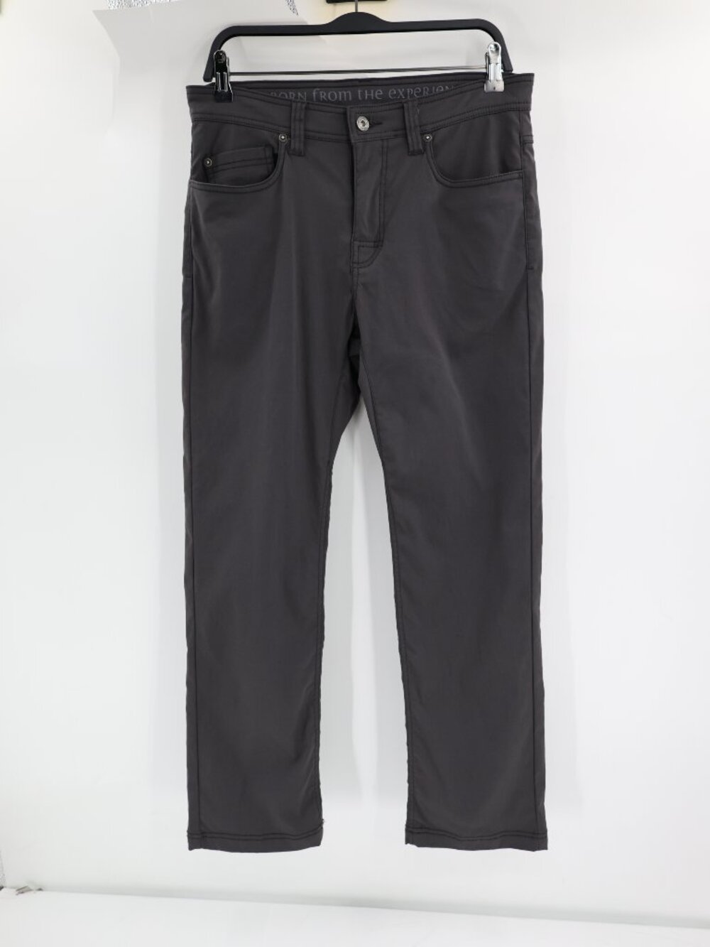 prAna Pants Men's 31 Brion Slim Fit Performance Nylon Stretch Hiking Travel Gray